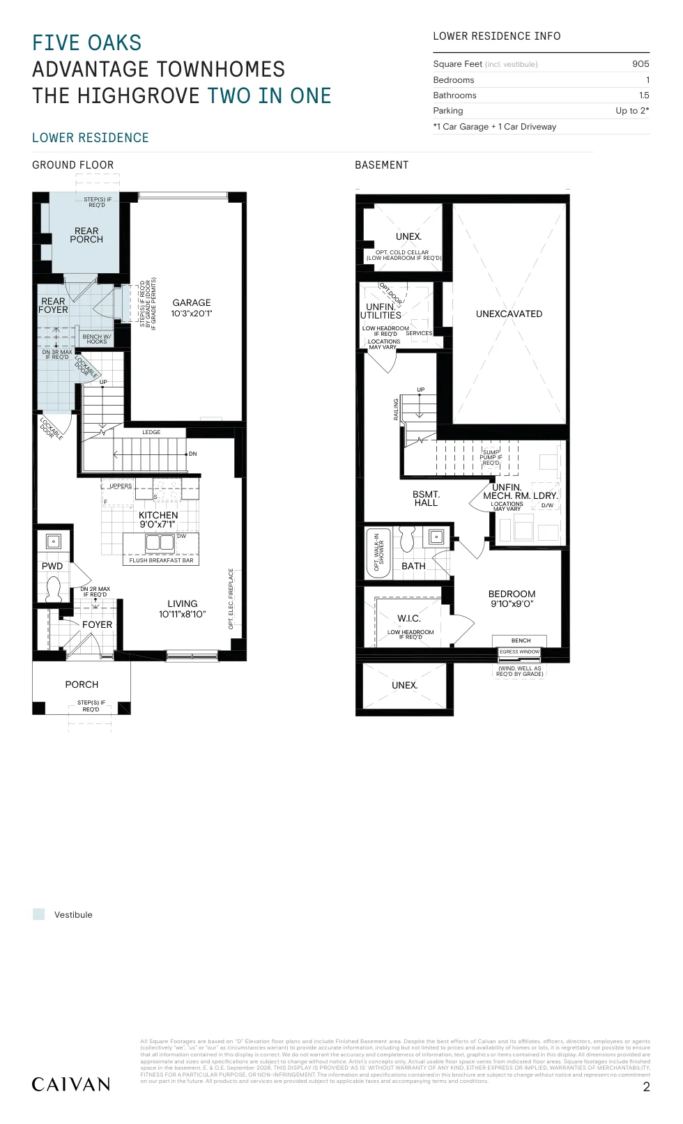Builder floor-plan drawing for The Highgrove at Five Oaks