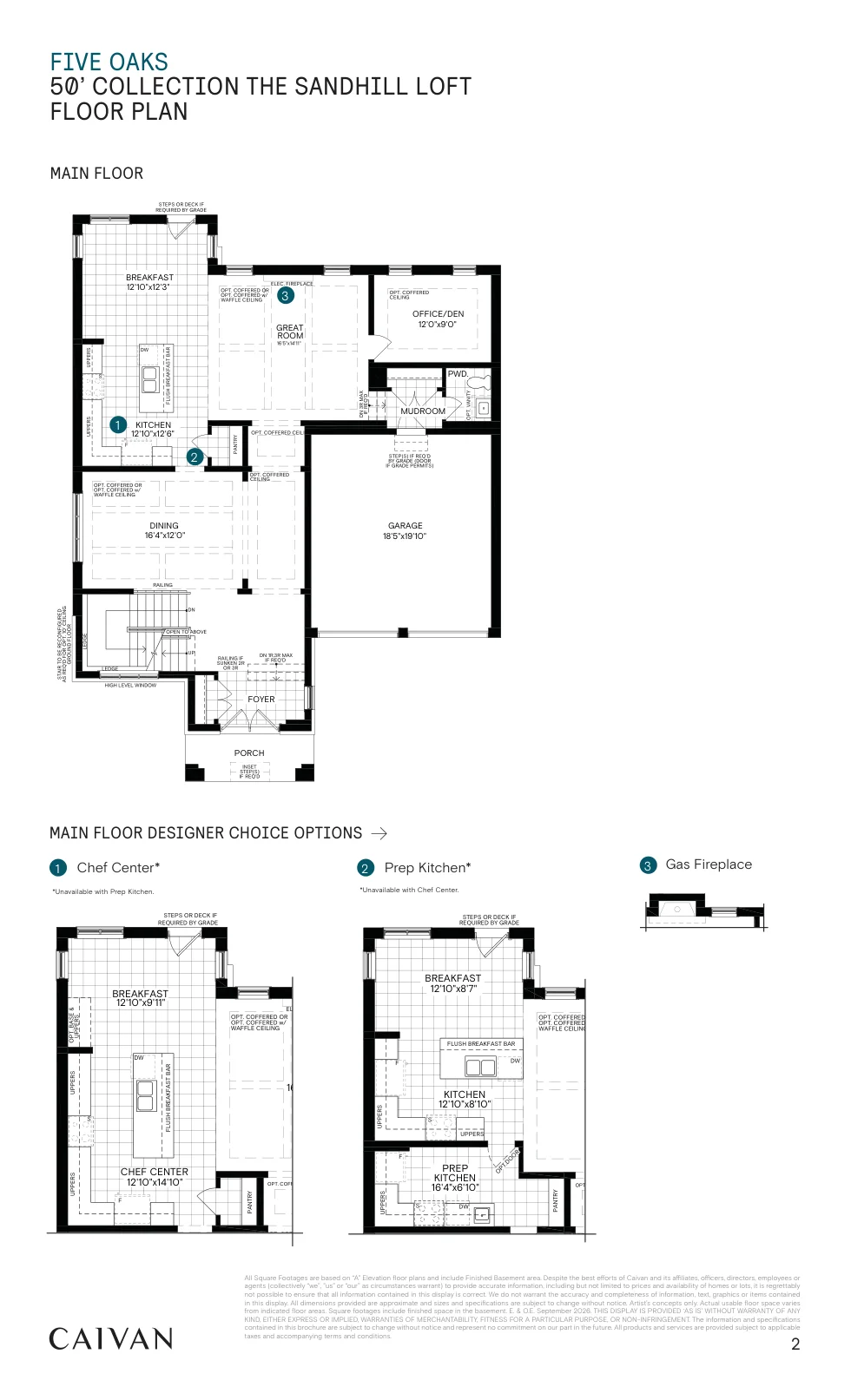 Builder floor-plan drawing for The Sandhill Loft at Five Oaks
