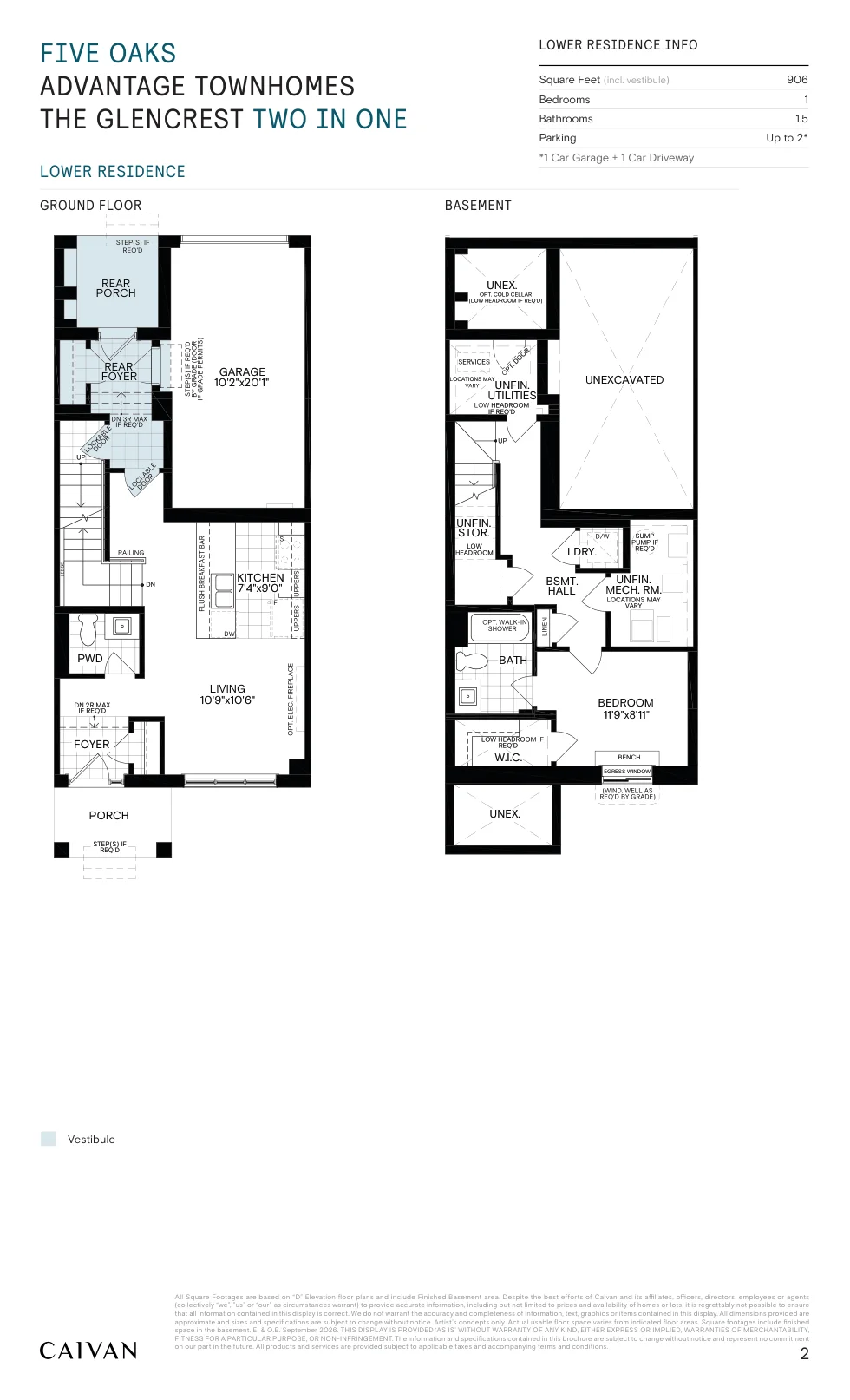 Builder floor-plan drawing for The Glencrest at Five Oaks