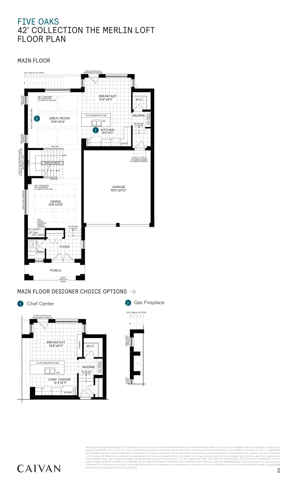 Builder floor-plan drawing for The Merlin Loft at Five Oaks