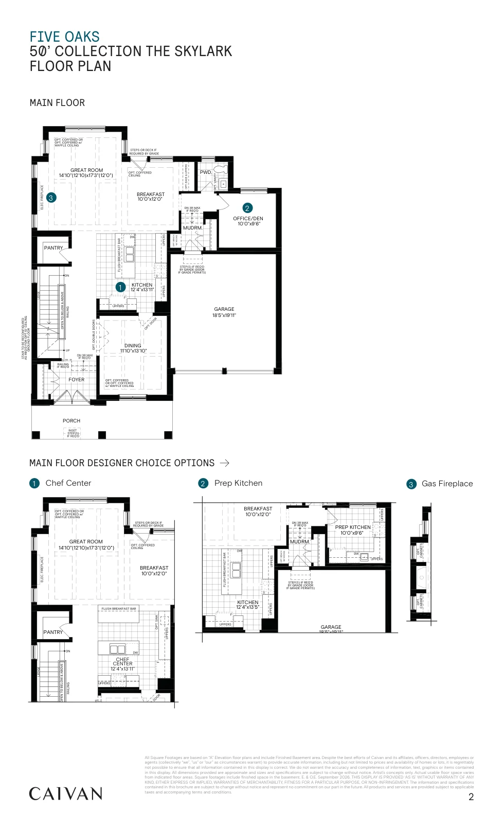 Builder floor-plan drawing for The Skylark at Five Oaks
