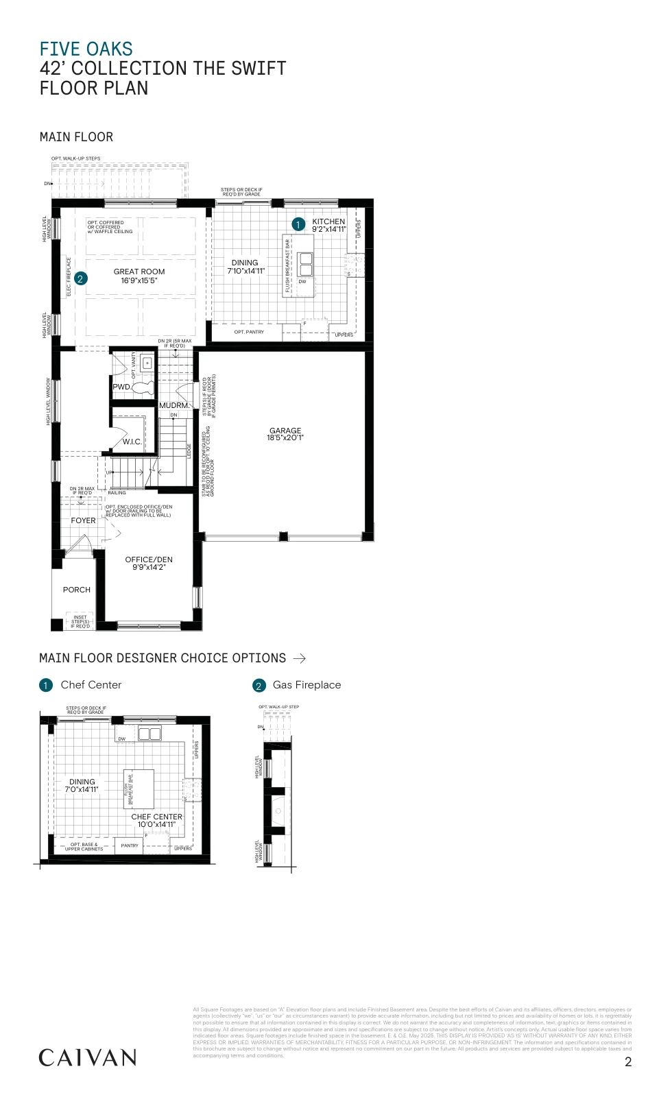 Builder floor-plan drawing for The Swift at Five Oaks