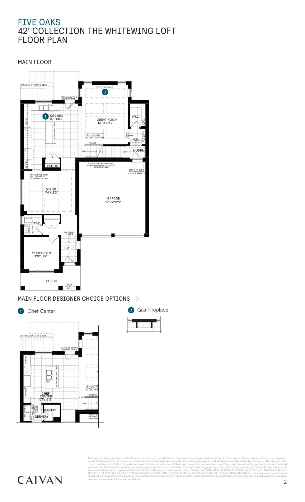 Builder floor-plan drawing for The Whitewing Loft at Five Oaks