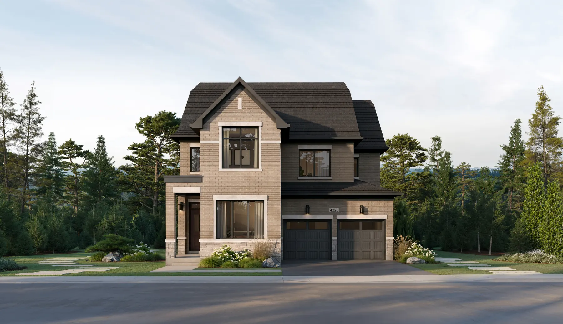 Five Oaks 42′ collection the swift elevation a rendering by Caivan