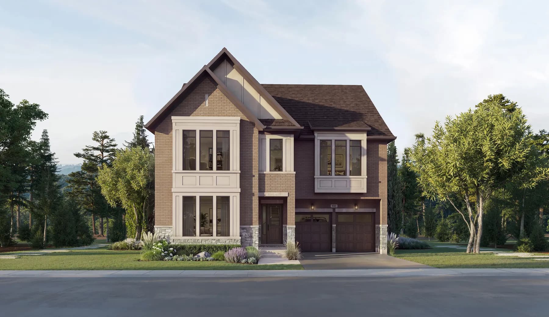 Five Oaks 50′ collection the goldcrest loft elevation a rendering by Caivan