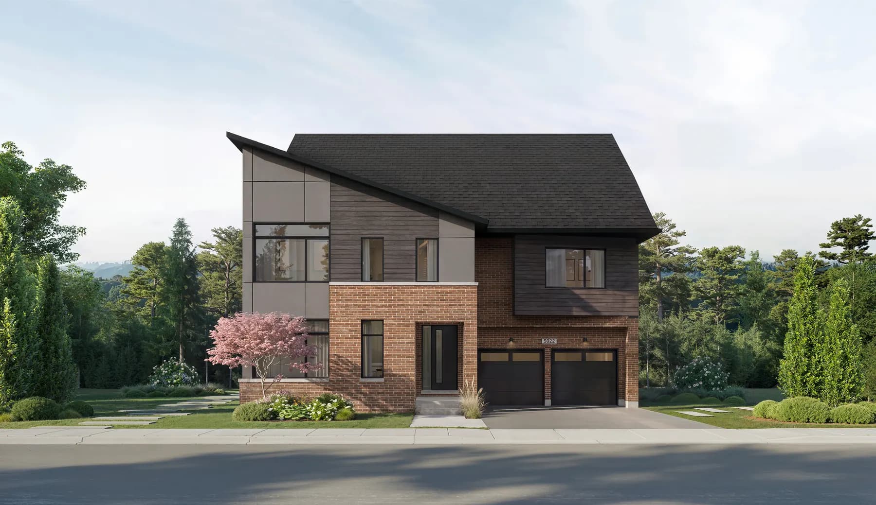 Five Oaks 50′ collection the goldcrest loft elevation b rendering by Caivan