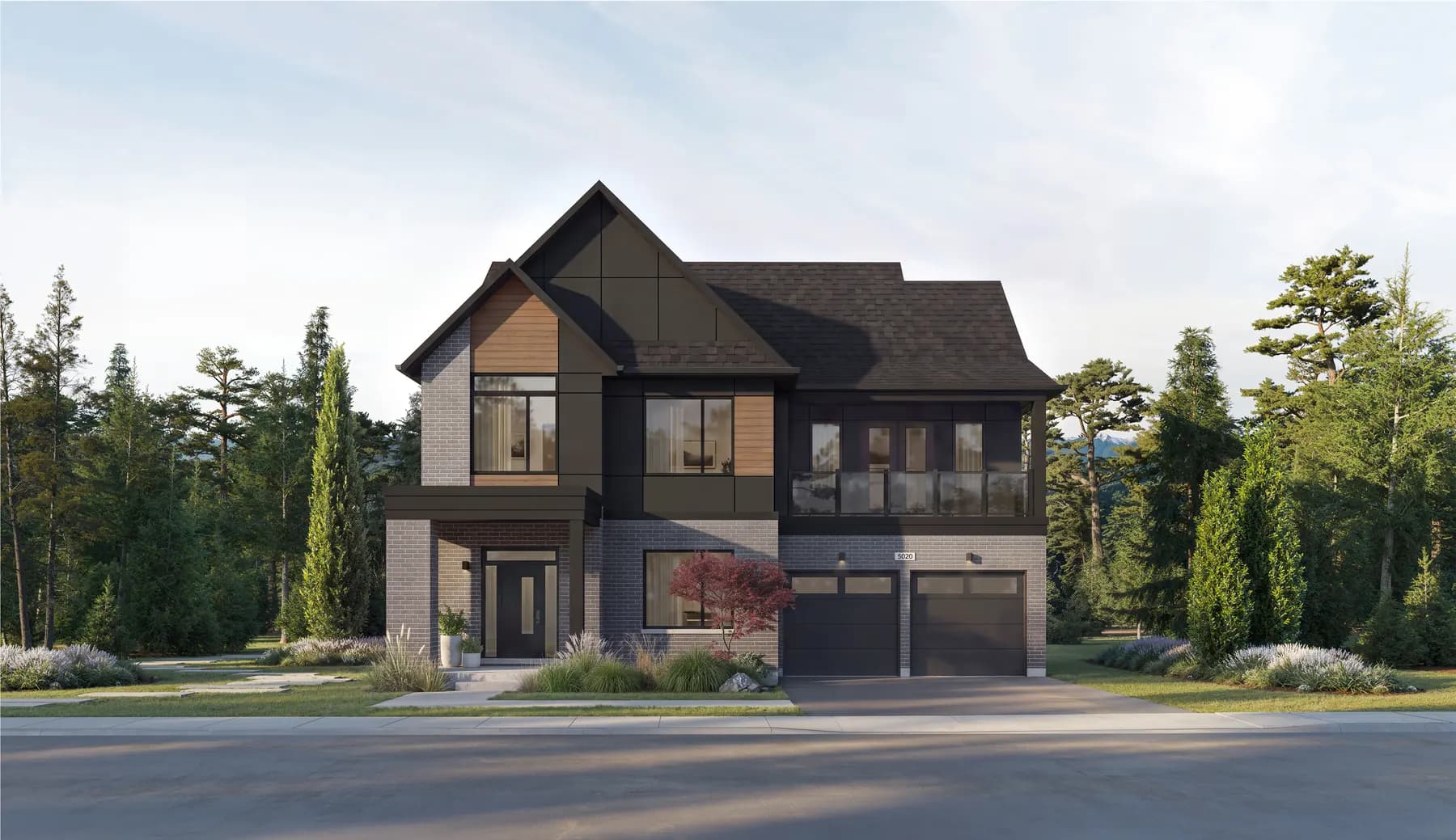 Five Oaks 50′ collection the skylark elevation b rendering by Caivan
