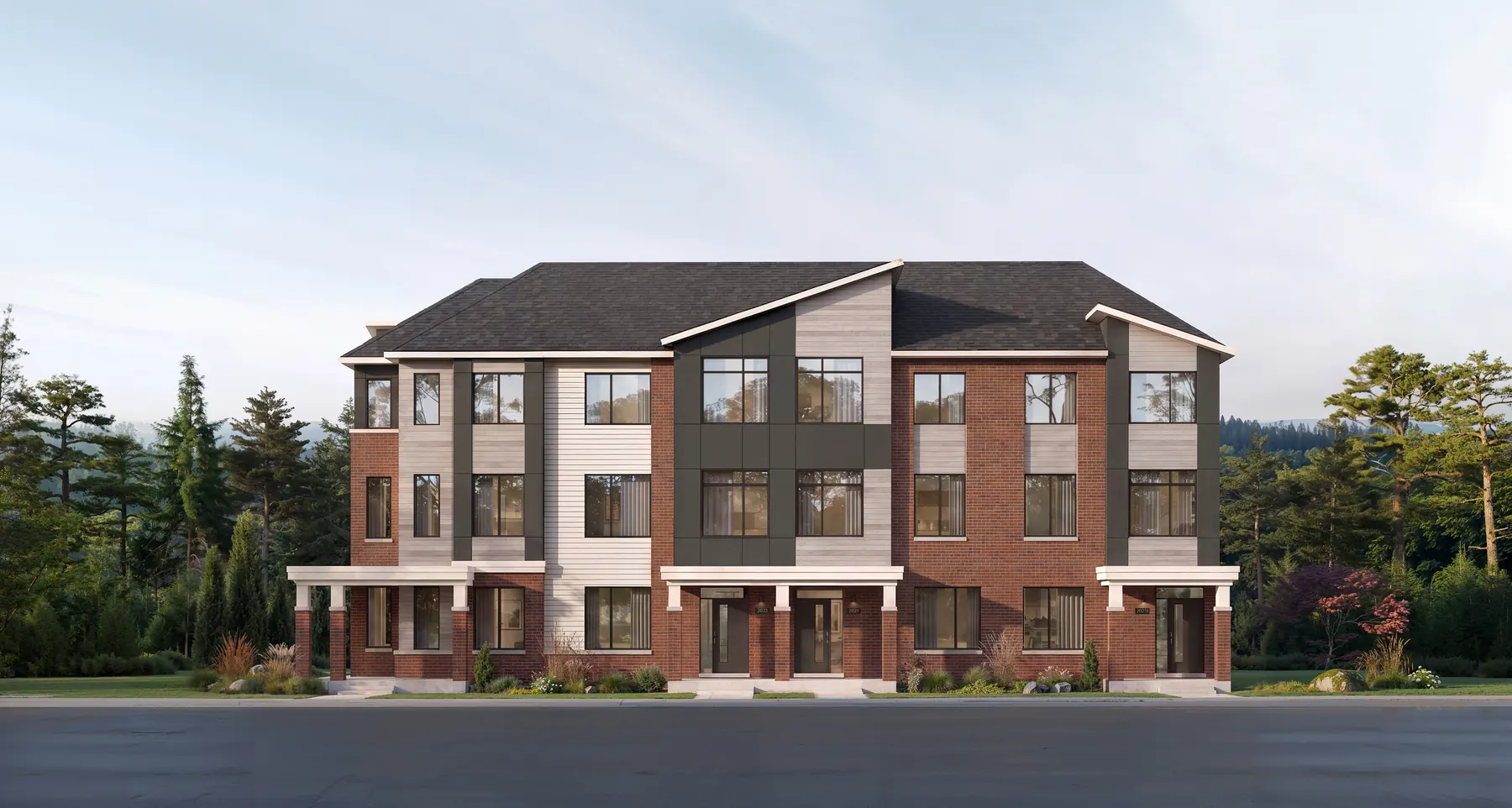 Five Oaks advantage townhomes elevation b rendering by Caivan