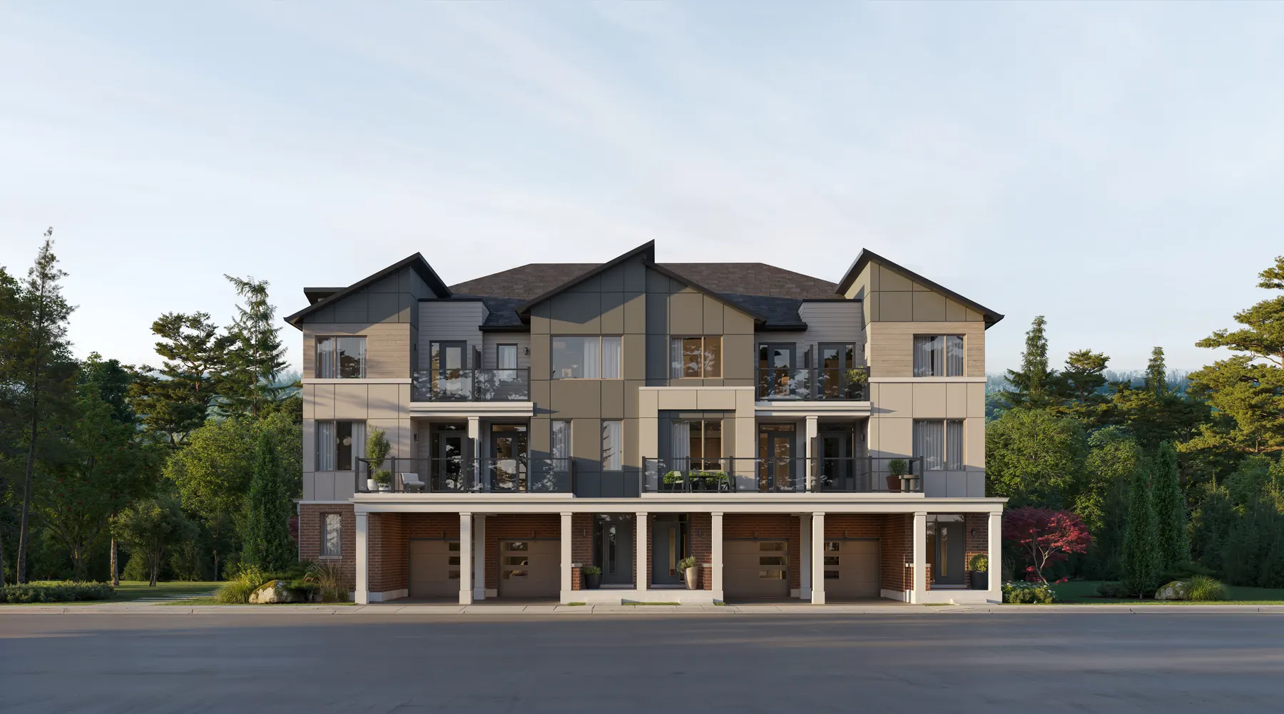 Five Oaks ashford towns elevation b rendering by Caivan