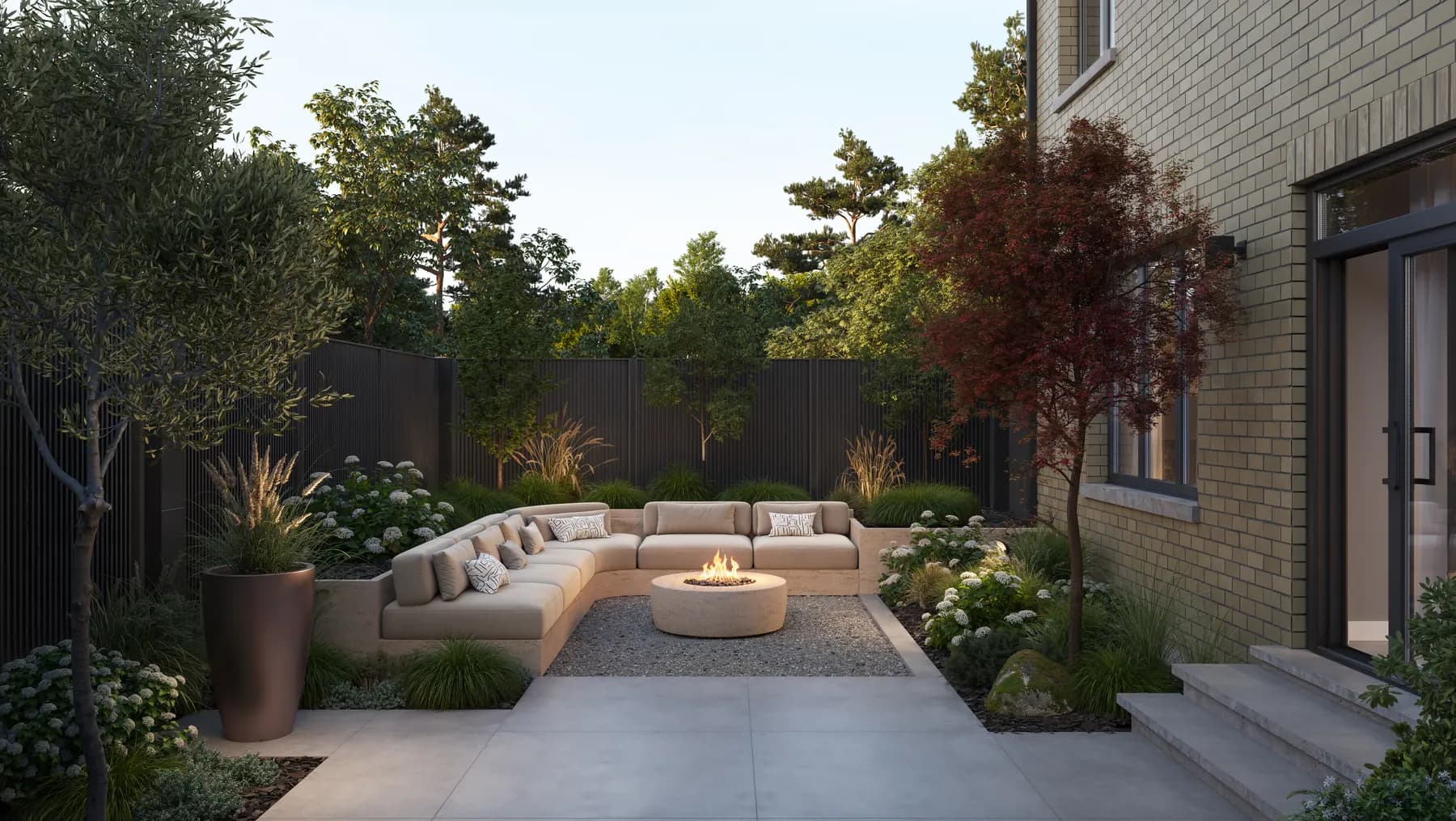 Five Oaks backyard rendering by Caivan